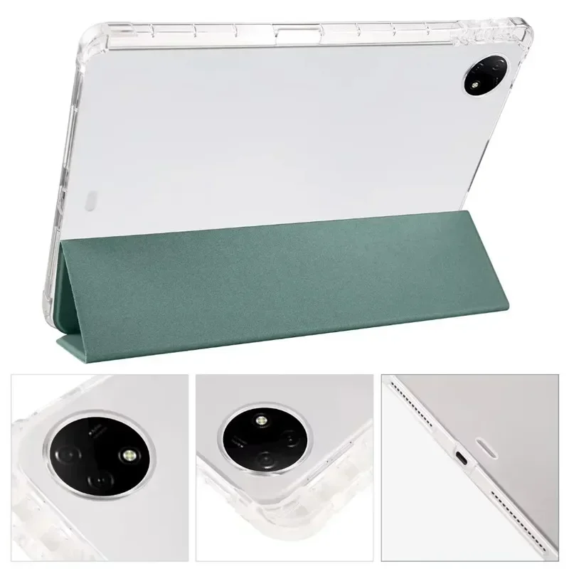 Elegant Trifold Soft TPU Back Cover with Pencil Holder for Tablets - 12.1 Sleeve