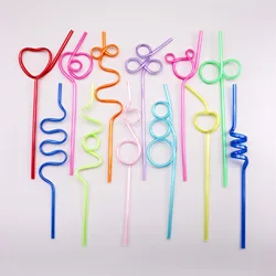 10pcs Crazy Curly Drinking Straws Colorful Unique Flexible Drinking Tube Kids Birthday Party Supplies Bar Drinkware Accessories