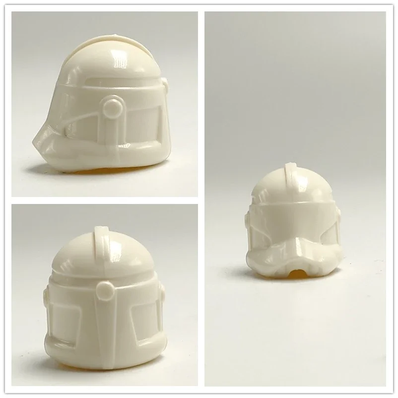 100 pcs pure white helmet head Figure Building Block Model accessories Toys for children minifigures 2