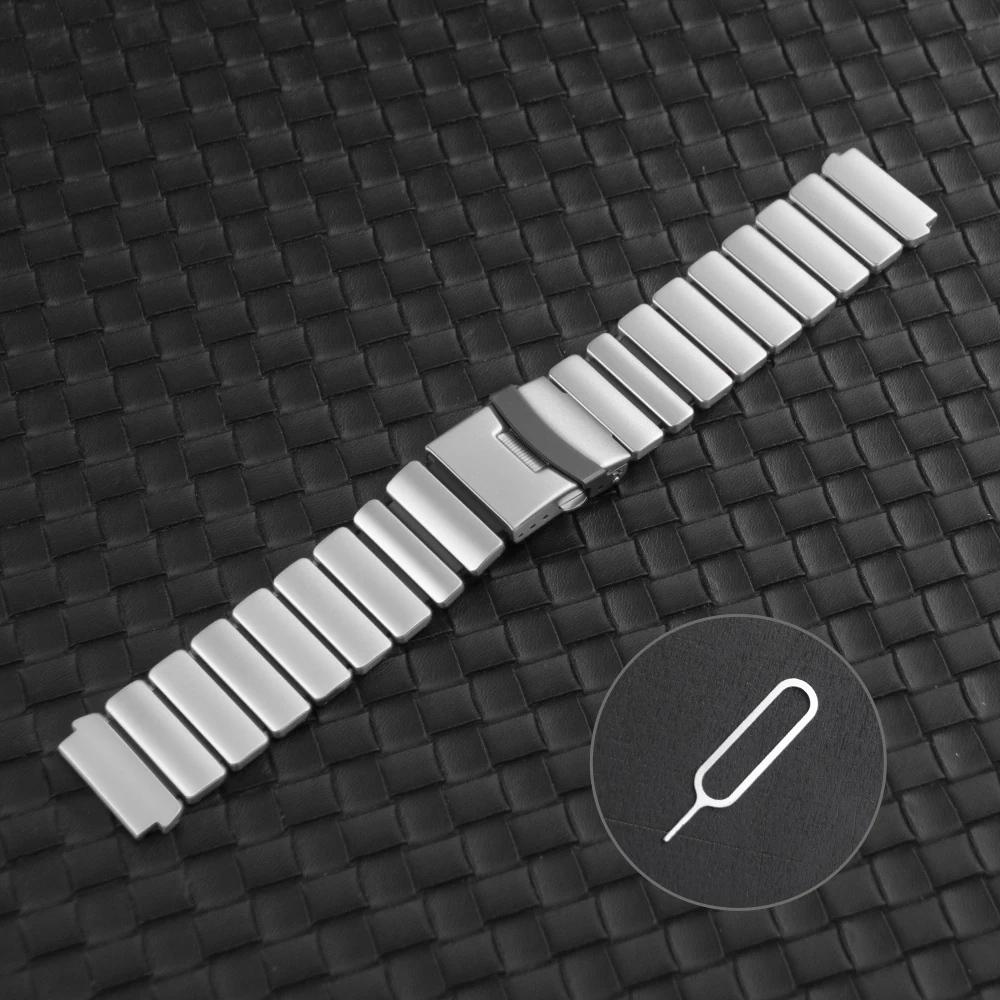 Premium 22mm Titanium & Stainless Steel Watch Band Strap