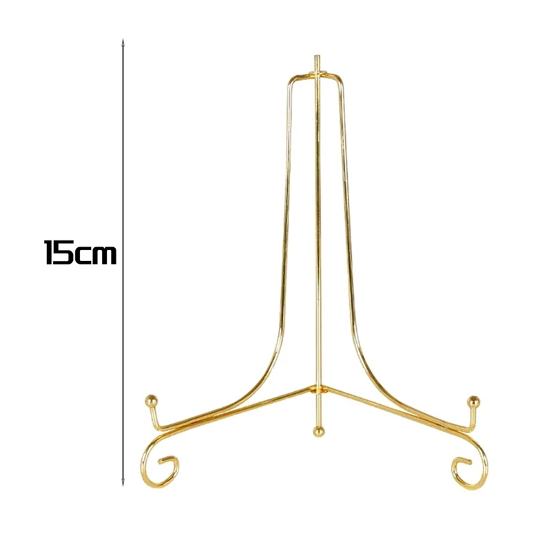 Gold Display Stand Craft Bracket Book Holder Photo Pedestal Bowl Dish Frame Picture Plate Rack Easel Storage Decor 5
