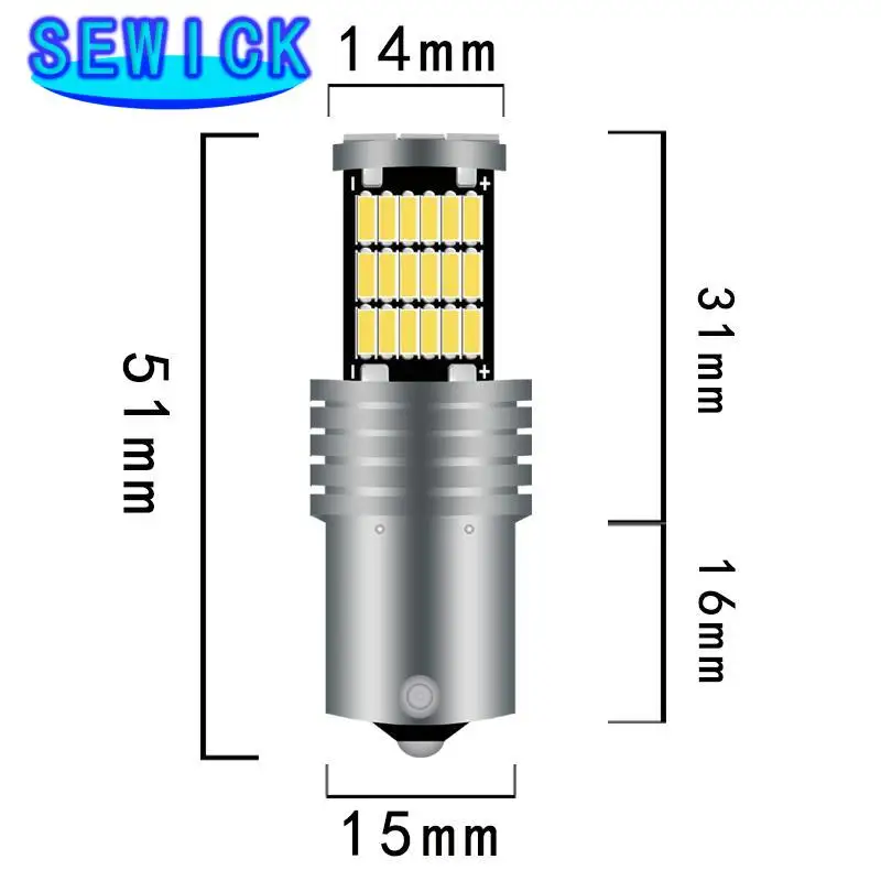 50pcs �ڵ��� ���� 4014 45smd 1156 ba15s p21w 1157 bay15d py21/5w canbus led ȸ�� ��ȣ�� T20 7440 7443 �극��ũ ���� 12V