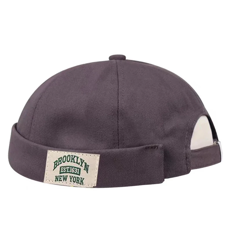BROOKLYN1631 Cloth Brimless Skullies Cap Beanie Men Street Portable Docker Hats Melon Skin Cap Hip Hop Vintage Caps