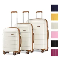 Kono Lightweight 20 24 28 Inch PP Hard Shell 4 Wheel Spinner Suitcase Set with TSA Lock, Check-In Luggage & Travel Trolley Case