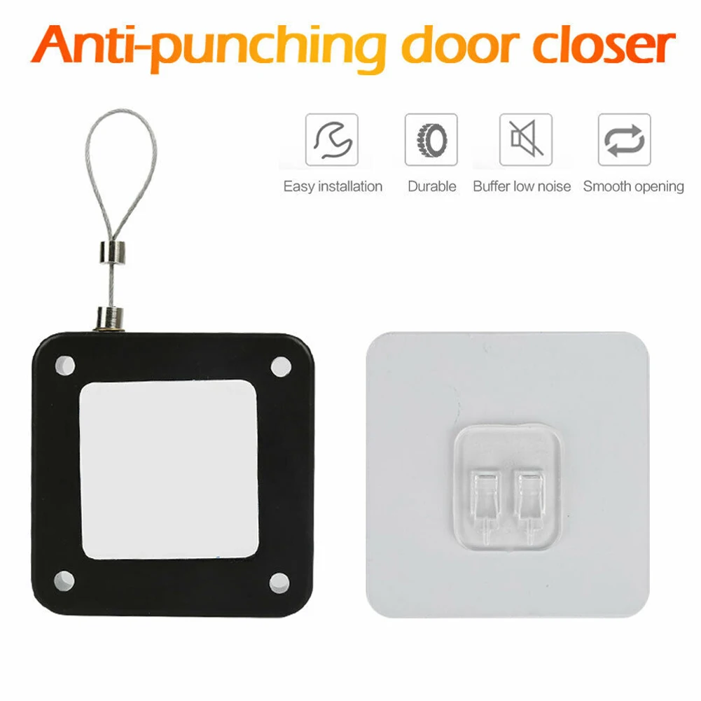 Door Closer Punch-Automatic Door Closer 500/800g Wire Rope Retractable Automatic Recovery Coil Closing Device Door Hardware