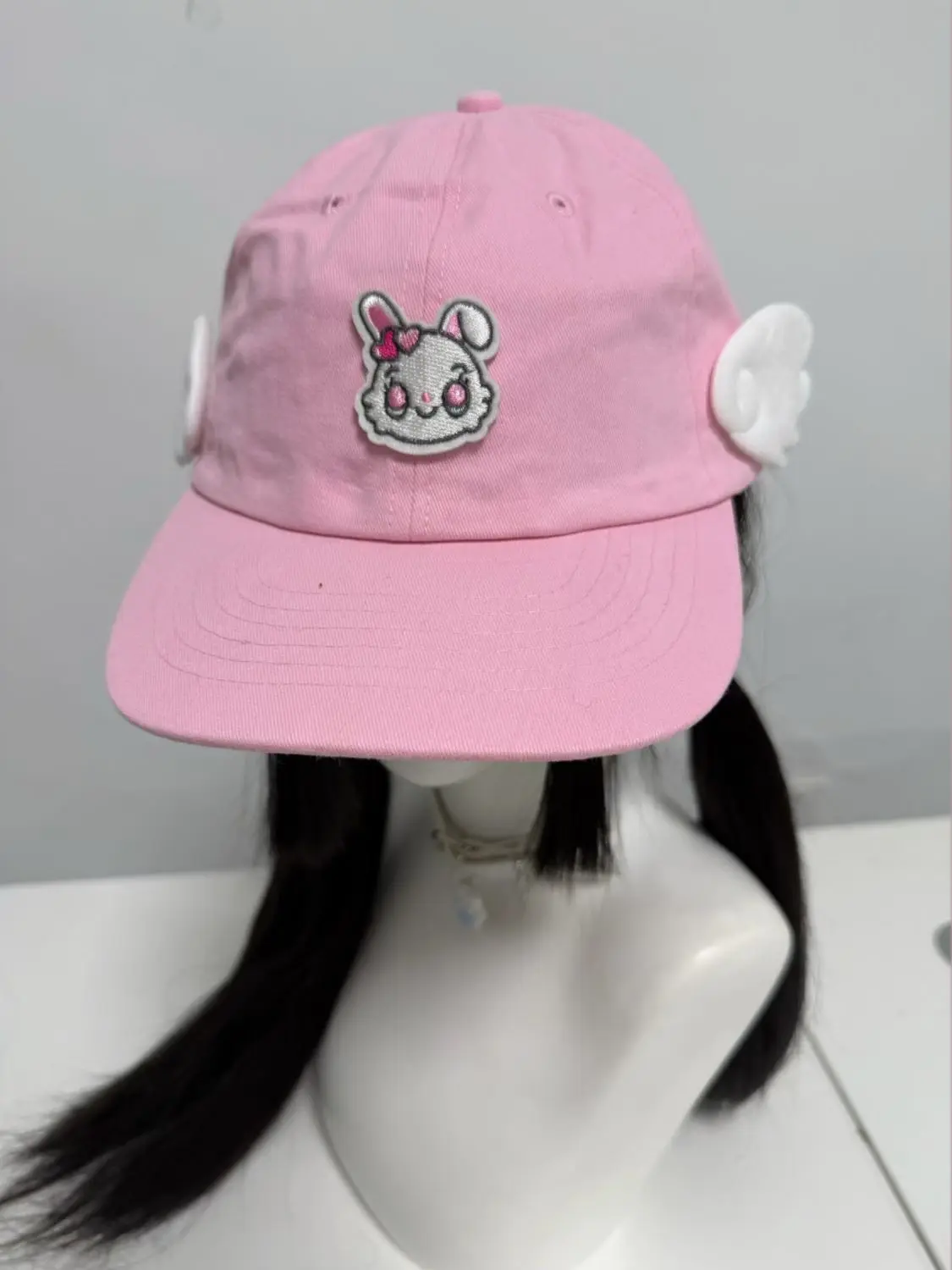 Japanese Cartoon Embroidery Angel Wings Patchwork Baseball Cap For Women Sweet Girl Pink Peaked Cap Y2k Accessories Hats Baseball Cap Women Hat