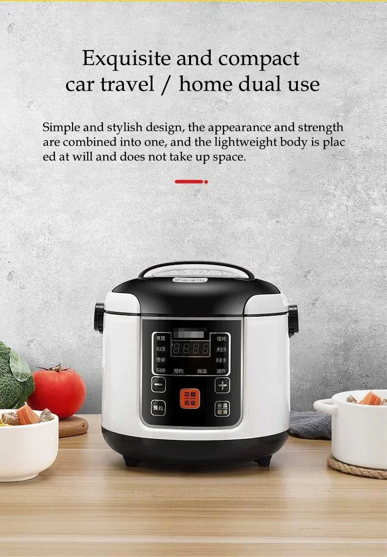 Description Picture 4 of item12V 24V 220V Mini Rice Cooker Car Truck Soup Porridge Cooking Machine Food Steamer Electric car rice cooker 2L