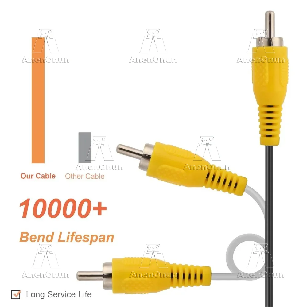 High Quality AV Cable - 1.8M/6ft TV Audio Video Composite Cord for Retro Gaming Consoles