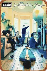 Vintage Tin Metal Wall Sign Decor - Definitely Maybe Oasis Poster (8x12 Inch) - 20x14cm