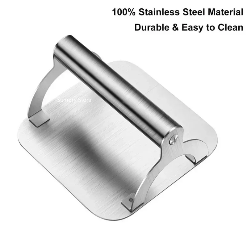 Stainless Steel Meat Press Barbecue Iron Plate Squid Steak Hamburger Household Commercial Manual Cake Press Meat