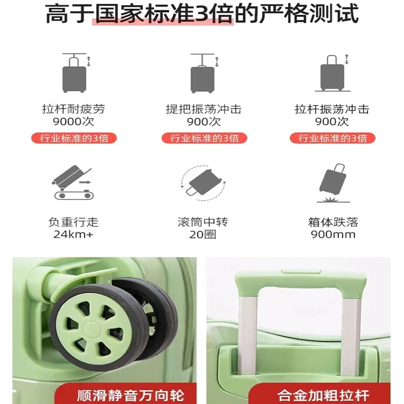 Children's Luggage Girl's 20-Inch Small Lightweight Cute Password Leather Suitcase Riding Trolley Case Universal Wheel
