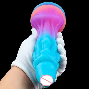 Luminous Monster Dildo Colorful Fake Penis Realistic Dildo For Anal Prostate Massager Tentacle Artificial Penis Lesbian Sex Toys 4