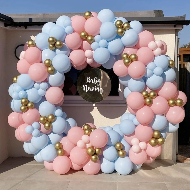 110 pièces bleu, blanc, argent Kit de décoration d'arche de ballon, pour  anniversaire, fête prénatale, mariage, guirlande de ballon de fête -   France