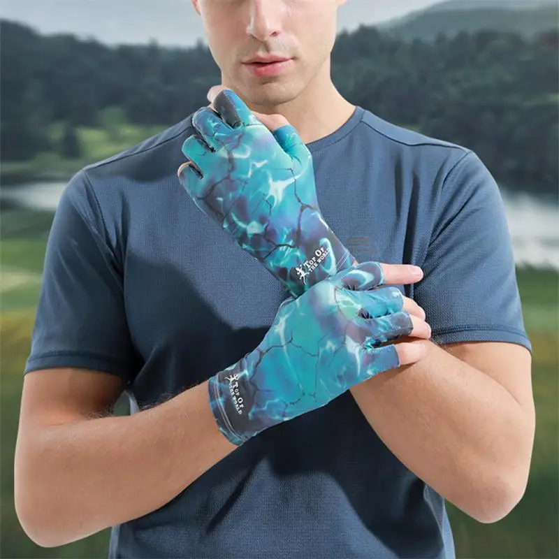 Gants De Pêche 3 Doigts Coupés - Paume Antidérapante Laxuery - Protection UV UPF 50 - Pour Kayak, Aviron, Plein Air - 8