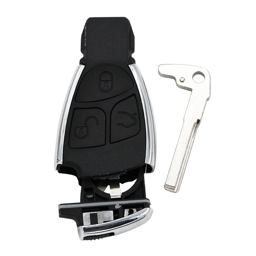 Folding Car Key Shell 3 Button Side Modified Remote Key Case Cover For CLS C E S + Battery Holder