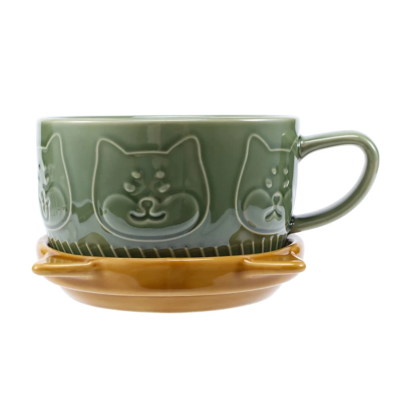 Tazza Carina Giapponese Tazza Da Caffè Shiba Inu Panda In Ceramica Creativa Con Coperchio Coppia Domestica Tazza Da Colazione Al Latte Tazza D'Acqua