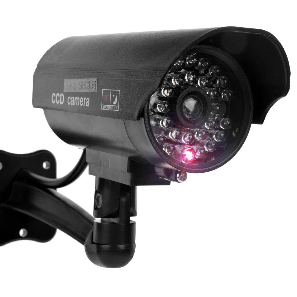 Indoor Outdoor Fake Security Surveillance Camera ABS Plastic