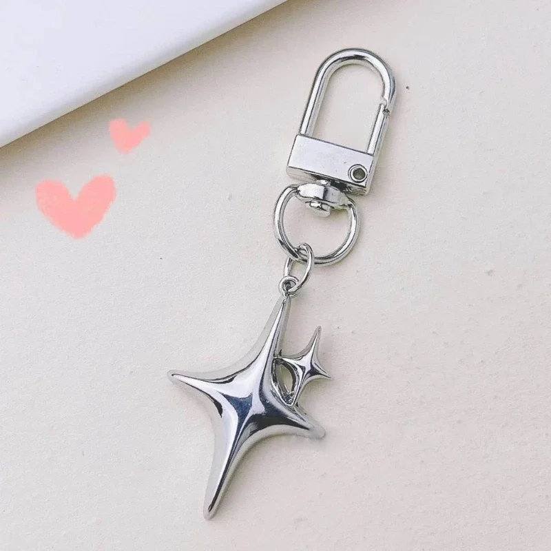 94PB Metal Hollow Star Keychain Moon Keyring Bag Pendant