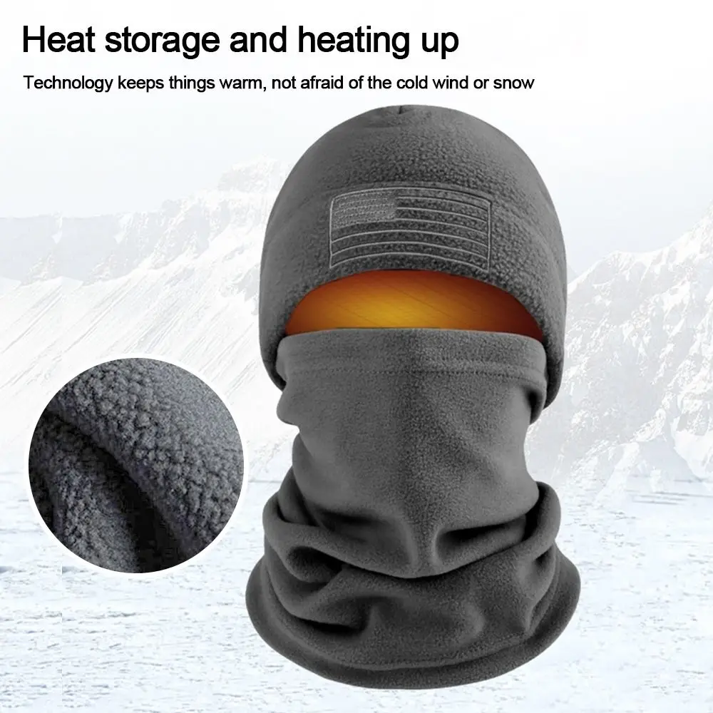 Winter Warm Men's Coral Fleece Cap Scarf Neck Wool Face Mask Fashion Unisex Sports Hat Women Scarf