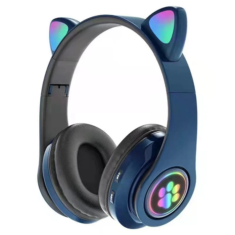 Cute Cat Bluetooth Headphone Wireless Headset Foldable Hifi Music Stereo Noise Cancel Earphone TF Card For Kids Girls Gifts usb headset