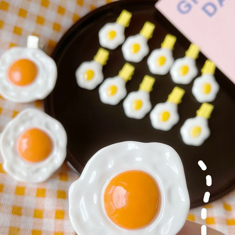 White Fried Egg Omelette Women & Kids Headwear Barrettes Hairgrips Hair Clips & Pins Bobby Pins Elastic Bands Ponytail Holders