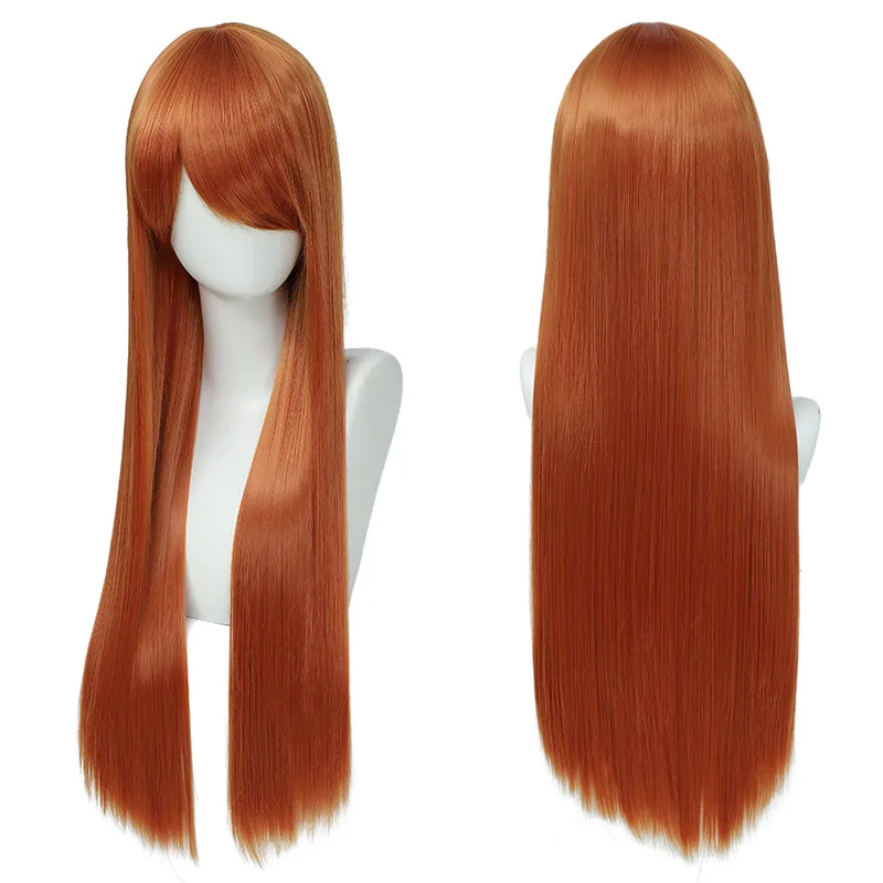 Synthetische Cosplay-Perücke, 80 cm langes glattes Haar, bunt, vielseitig, Kostüm, Party, Anime, Mode, Rollenspiel-Styling – Detail 16