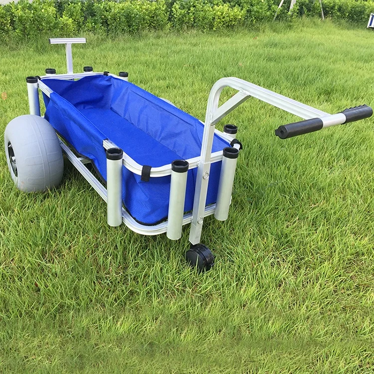 Lightweight folding wagon Folding Balloon Wheel Marine Aluminum Deck Surf  Fishing Beach Trolley Cart