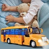 1/32 Alloy America School Bus Model Diecasts Metal Toy Student Bus Car Vehicles Model Simulation Sound and Light Boy Kids Gifts 5