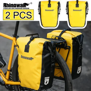 Rhinowalk Borsa per borsa laterale doppia per bici da 2 unità Borsa per portapacchi impermeabile a sgancio rapido da 25 litri per bagagliaio da strada MTB