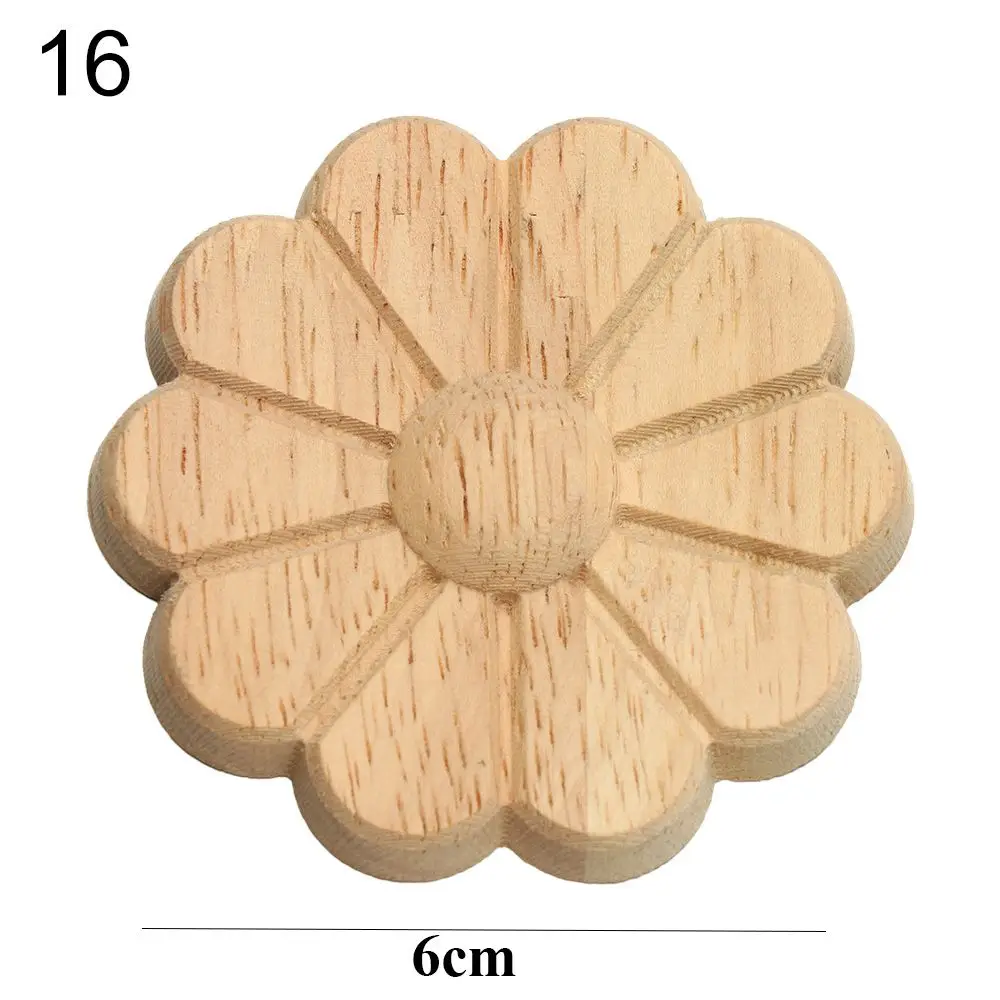 Natural Floral Carved Wooden Decorative Figurine Craft Frame and Corner Applique