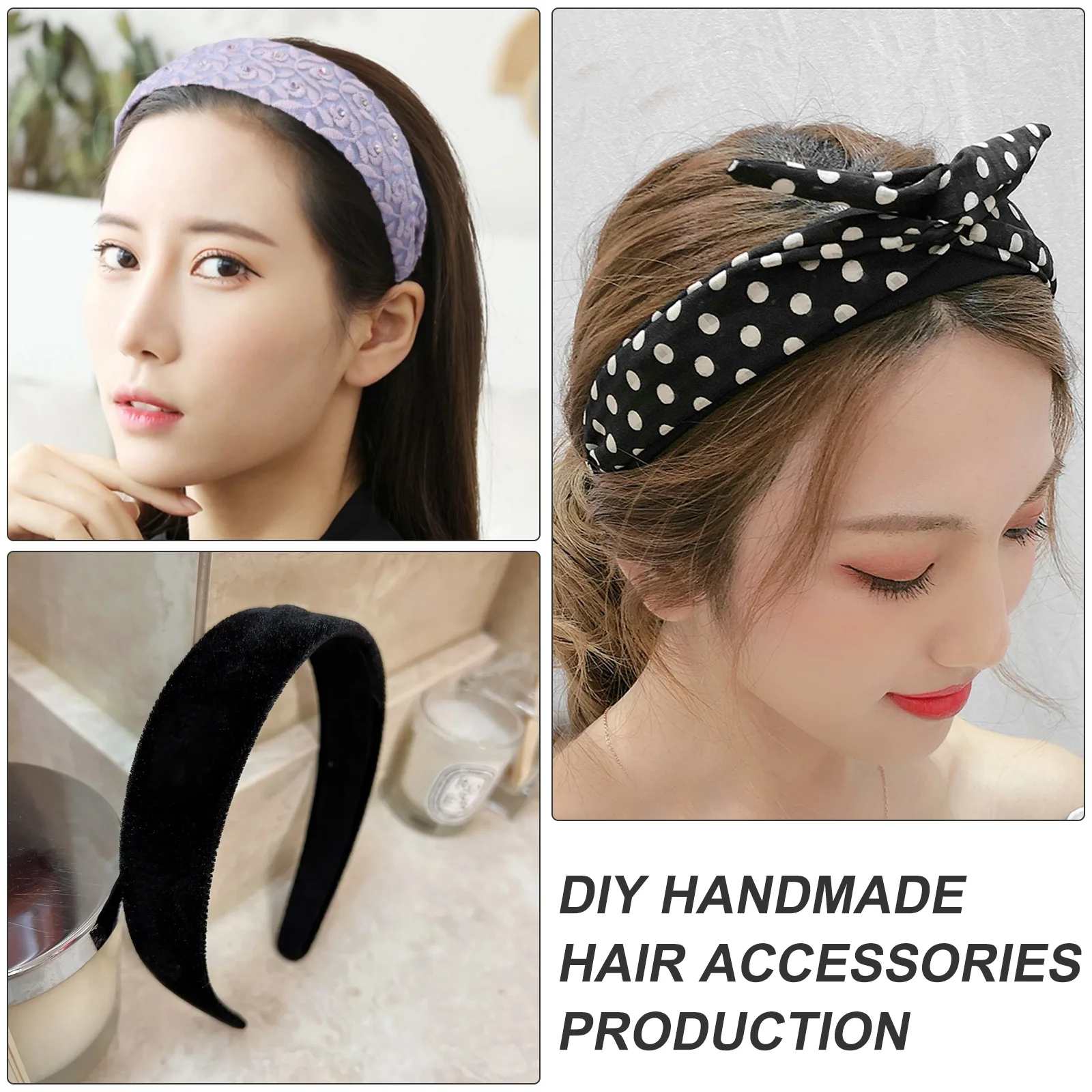 12 Pcs Base Headband Hair Accessories for Girls Blank Hoop Plastic Headbands Material Unique Women DIY Hairpiece Plain 2