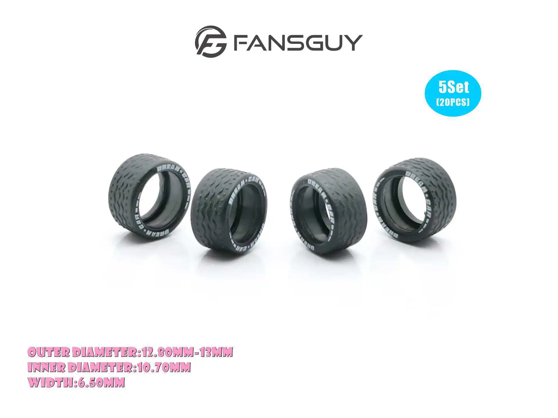 FANSGUY Adult Car Model Wheel Parts 5Set 1/64 10.8mm/11mm/12.8mm/13mm/14.1mm/14.5mm/16.9mm Series