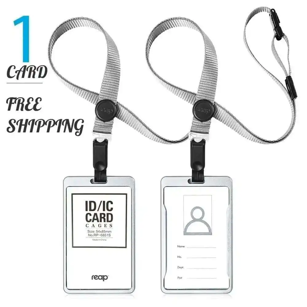 Reap 1 Pcs 조정 가능한 끈/스트랩 카드 이름 태그 배지 홀더와 알루미늄 세로 Id