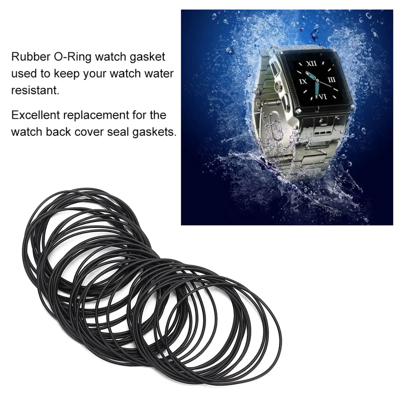 500-Piece O-Ring Watch Gasket Set – Durable Rubber Seals