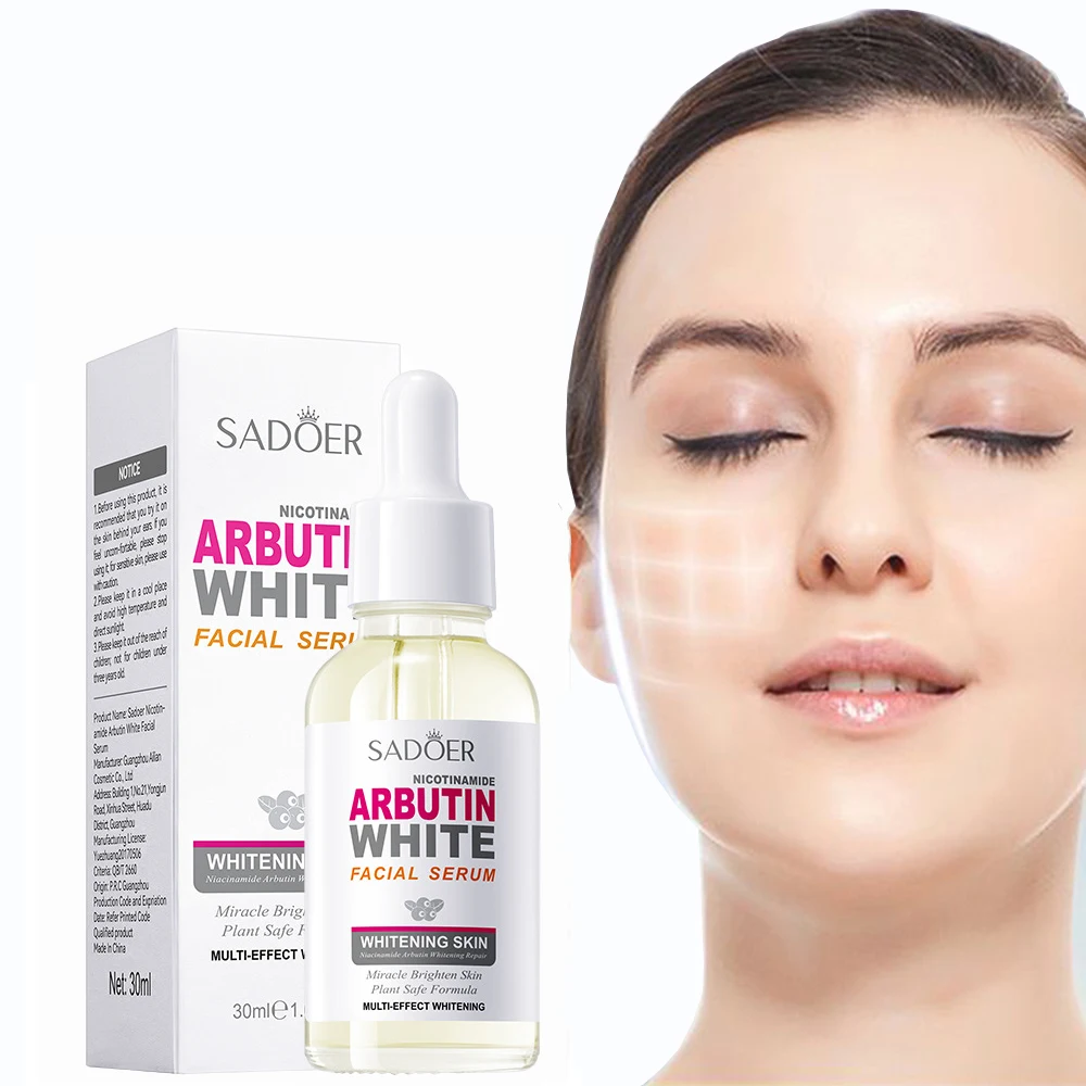 Whitening Serum Nicotinamide Arbutin Whitening Essence Liquid Light Acne Print Moisturizing Brightening Skin Reduce Wrinkles Facial Essence 30ml