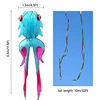 3D 10M Blue Goldfish Soft Kite with 200 Thread Wheels, Professional Outdoor Inflatable Beach Kites Easy To Fly and Tear Proof 3