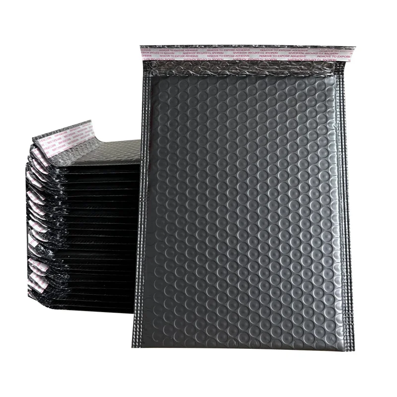 Minimum order of 50 pieces black bubble bag express packaging storage bag plastic self-adhesive thickened printing