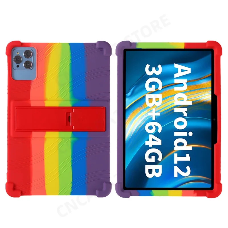 Durable Soft Silicone Tablet Cover with Kickstand - Thicken Shockproof Protective Case
