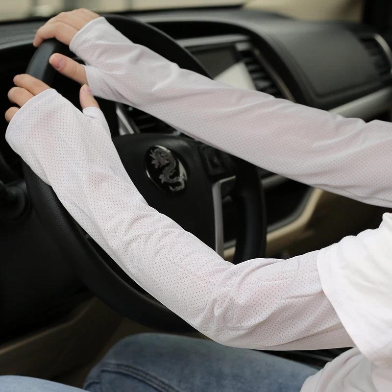 Ice Sleeve Summer Sun Protection Men's Women's Thin Cycling Lengthening Loose Driving Sunshade Elbow Gloves