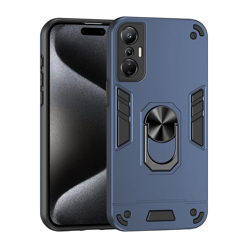 Shockproof Hard Armor Case with Magnetic Ring Holder