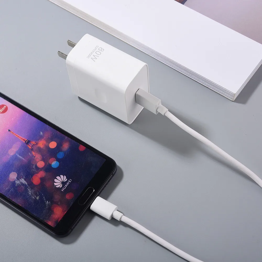 High-Speed Supervooc 80W Fast Charging Adapter with 1M USB-C Cable