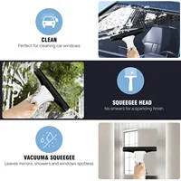 Cordless Window Vacuum Cleaner Rechargable 3-in-1 Spray/Clean/Suck Window Cleaning Tool Set for Showers Mirrors Tiles Home Use 6