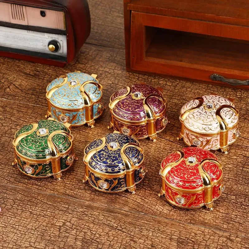 Elegant Metal Vintage Jewelry Organizer Box for Women