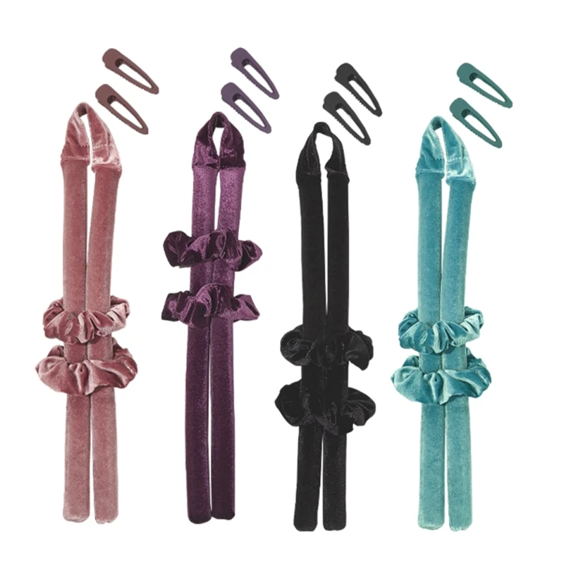 

Heatless Curling Rod Headband Plush Heatless Curler DIY Hair Styling Tools Birthday Party Daily Use for Curling Hair