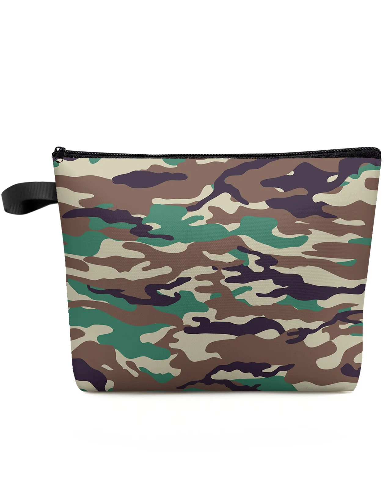 

Вместительная дорожная косметичка на камуфляжном фоне, Портативная сумка для хранения косметики, женский водонепроницаемый карандаш