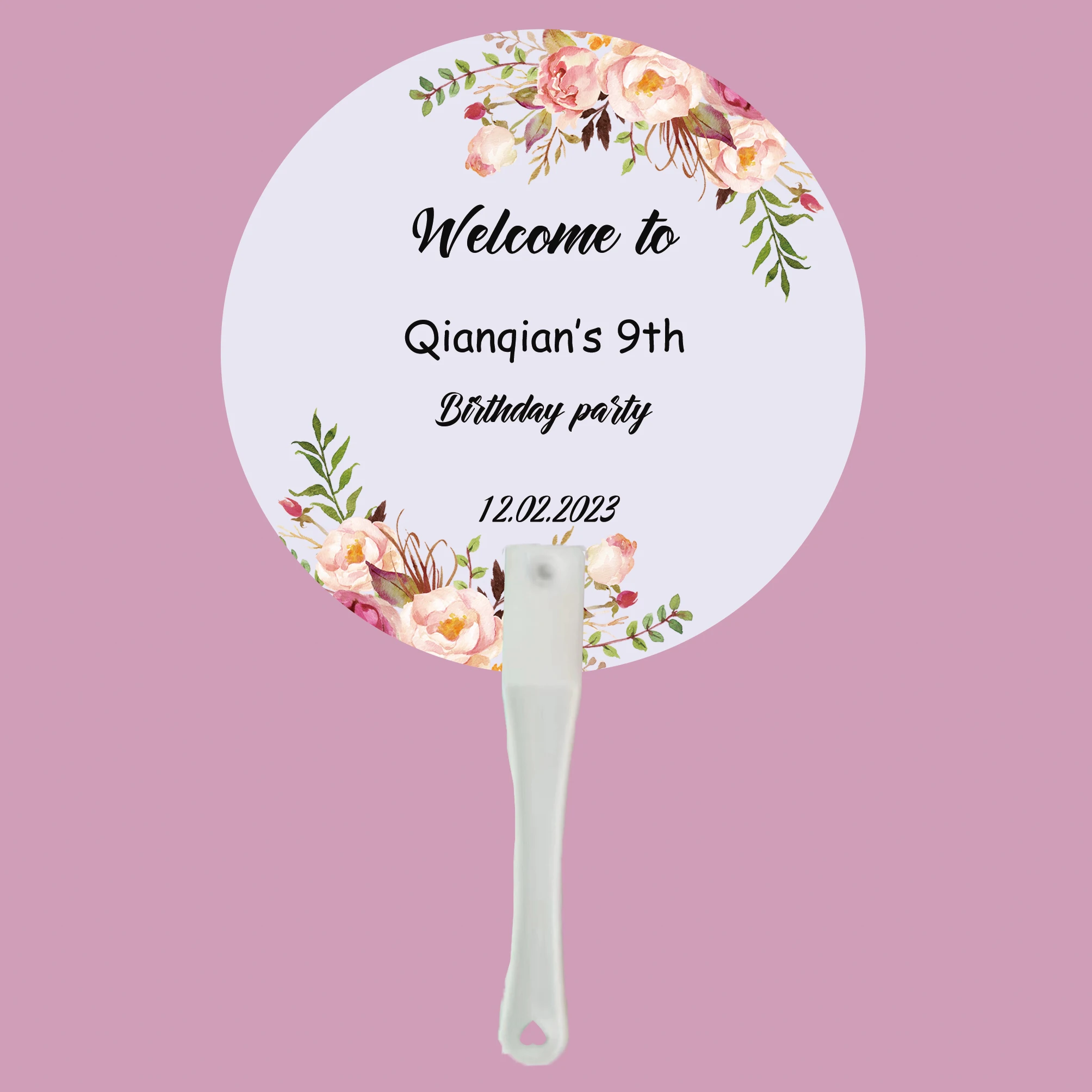 

Personalized Hand Small Fan, Custom Name and Date, Wedding Favor, Birthday Party Gifts for Guests, Free Shipping, 100Pcs