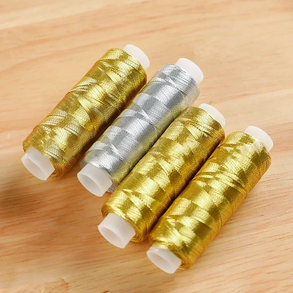 200 Meters /roll Cross Stitch Thread Sewing Tools DIY Gold Silver Line String Bobbin Handmade Crafts Accessories sewing tools