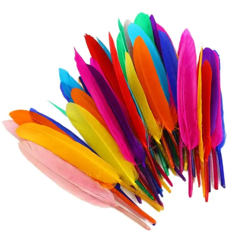 Mixed Color Feathers 10-15CM Knife Goose Feather For Crafts DIY Dreamcatcher Handmade Jewelry Garment Accessories