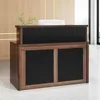 Reception Desk with Counter, 47 Inch Small Reception Room Table, Front Desk for Office, Retail Checkout Counter for Lobby, Salon 1
