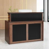Reception Desk with Counter, 47 Inch Small Reception Room Table, Front Desk for Office, Retail Checkout Counter for Lobby, Salon 1